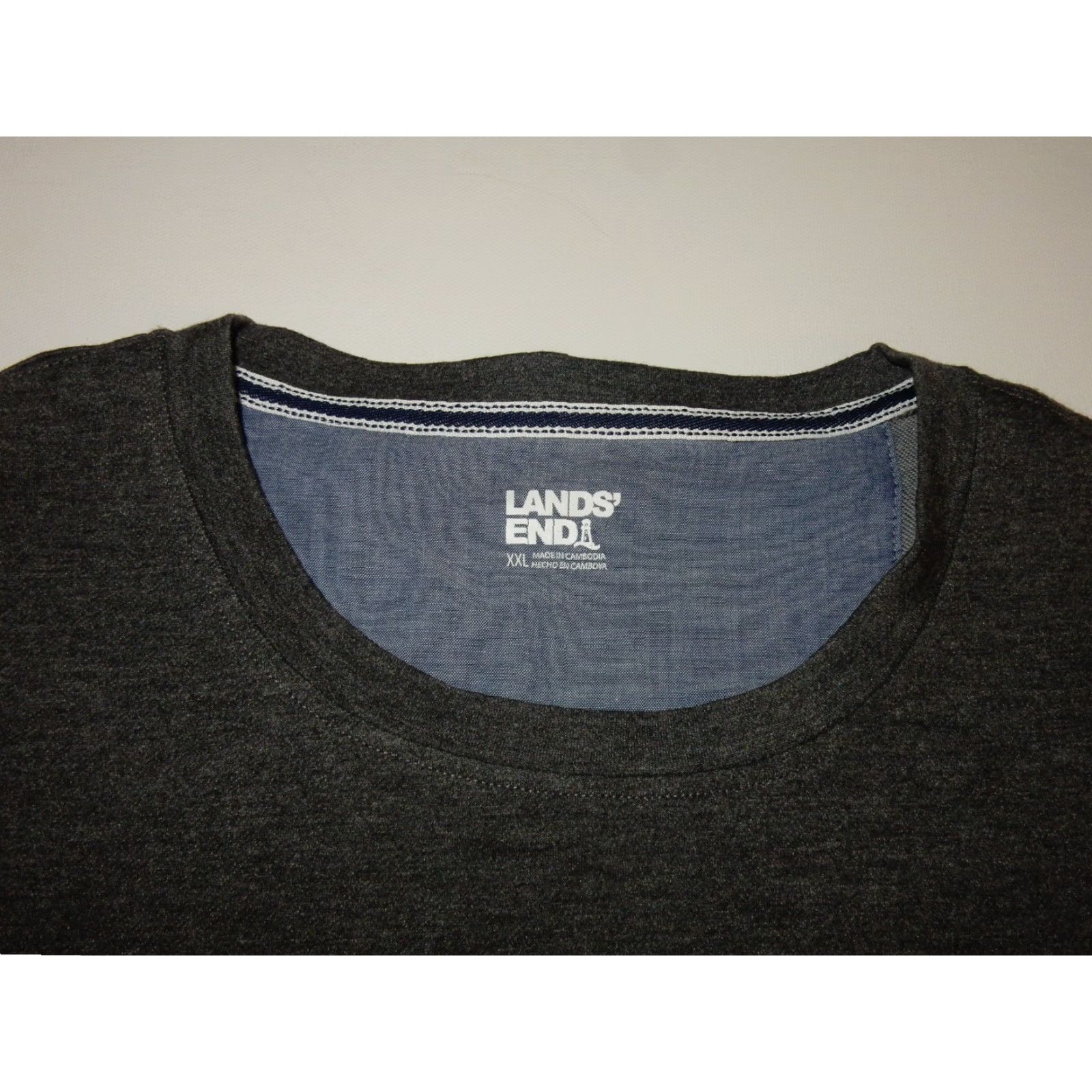 Lands' End Lands' End Men's T Shirt Size XXL Short Sleeve T-Shirt 2XL Gray Solid Regular Size US XXL / EU 58 / 5 - 3 Thumbnail