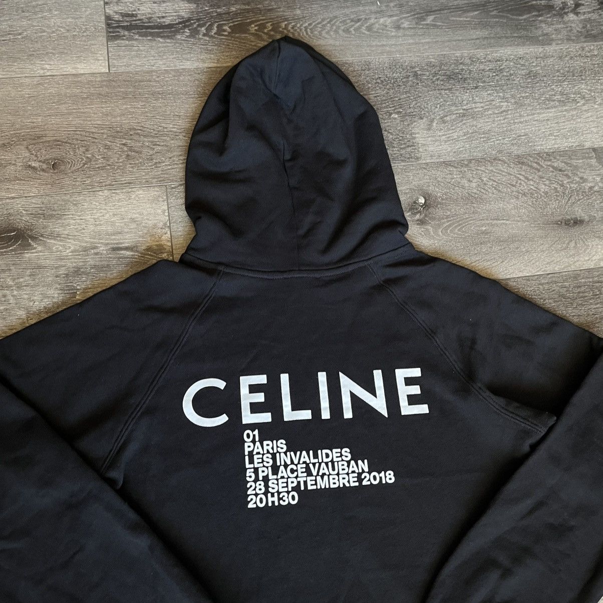 Celine Celine Paris SS19 Les Invalides Invitation 2018 Black Hoodie Size M / US 6-8 / IT 42-44 - 3 Thumbnail