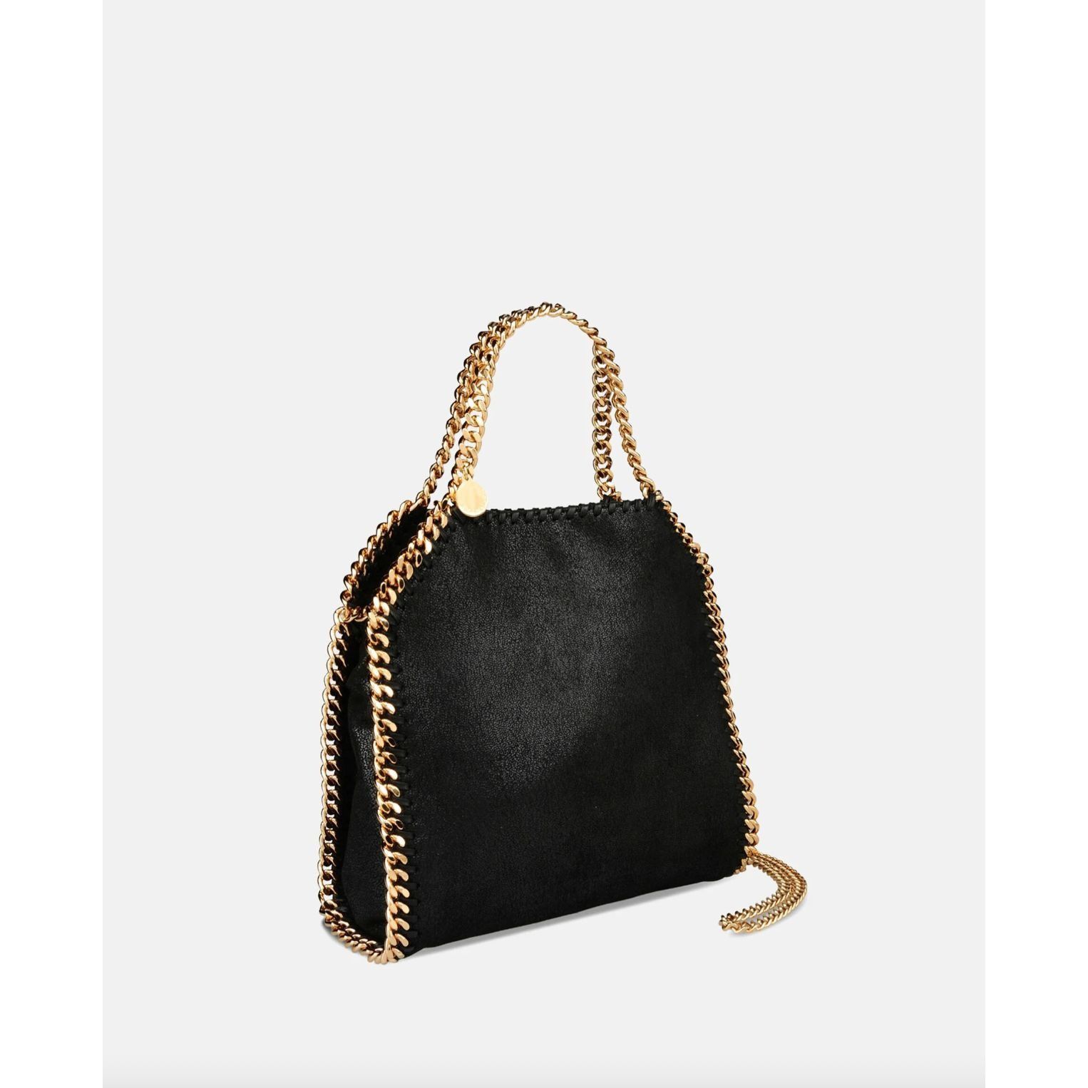 Stella McCartney STELLA MCCARTNEY BLACK MINI FALABELLA WITH GOLD CHAIN Size ONE SIZE - 2 Thumbnail