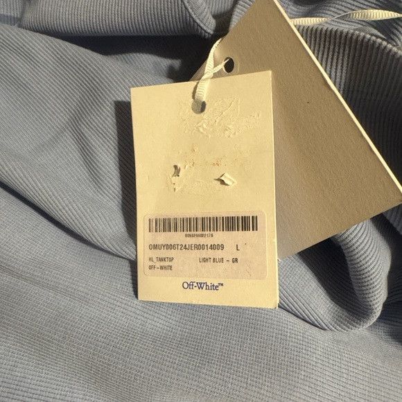 Off-White Off-White Stretch Cotton Logo Tan Blue L Size US L / EU 52-54 / 3 - 14 Thumbnail