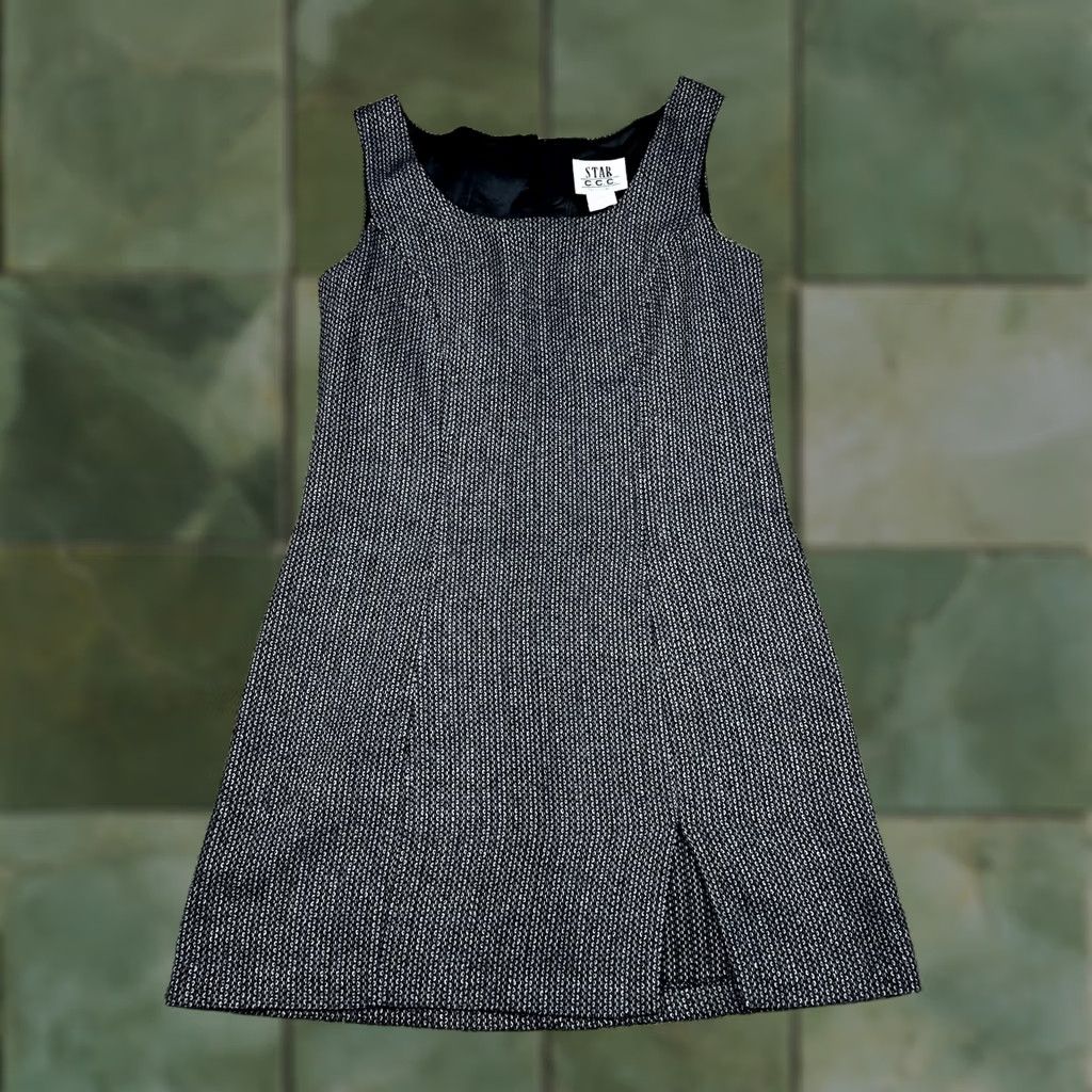 Vintage VINTAGE 90s Stylish Black Gray A-Line Womens Dress Small Front Slit Made USA Dress Size S / US 4 / IT 40 - 1 Thumbnail