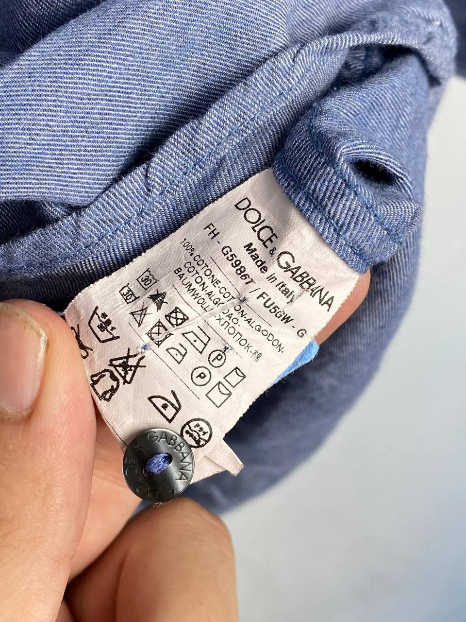 Designer × Dolce & Gabbana Dolce&Gabbana Luxury Jeans Pocket Blue Shirt Size US M / EU 48-50 / 2 - 9 Thumbnail