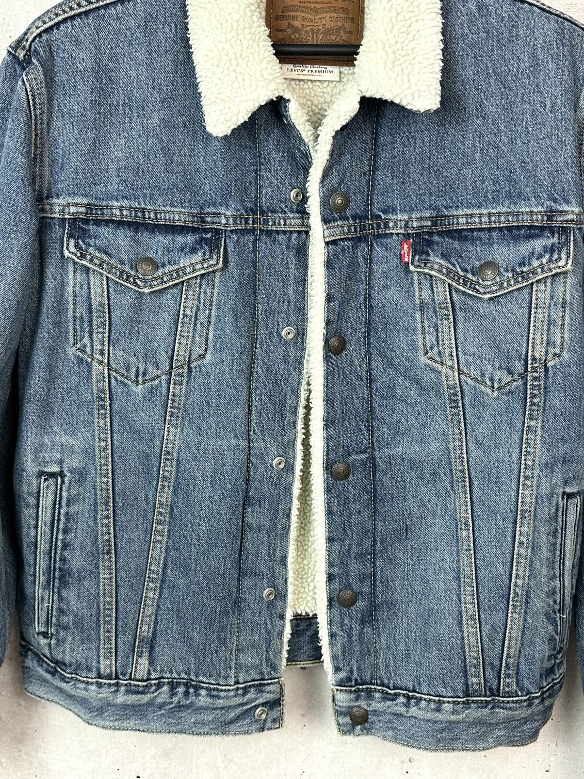 Levi's Levi’s Premium Sherpa Lined Denim Blue Trucker Snap Jacket Size US M / EU 48-50 / 2 - 11 Thumbnail