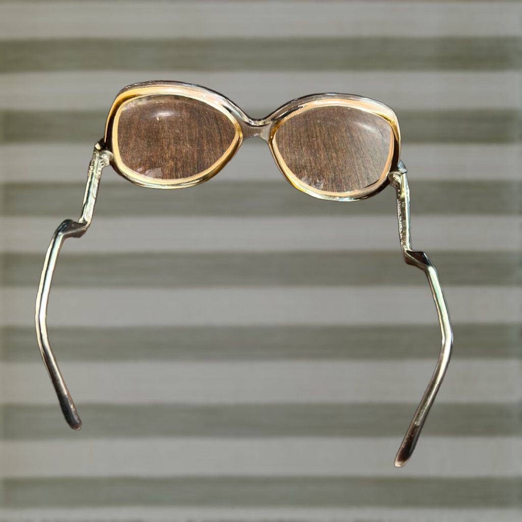 VINTAGE Château Cannes Eyeglasses Brown tortoise shell Frame Metal Plastic Women