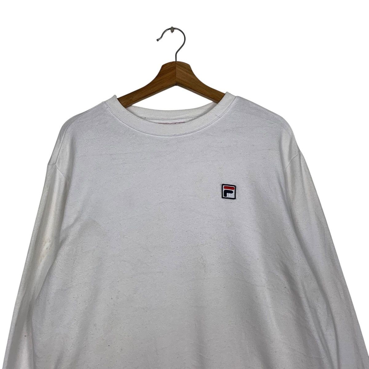Fila Fila Small Logo White Crewneck Sweatshirt Size US M / EU 48-50 / 2 - 2 Thumbnail