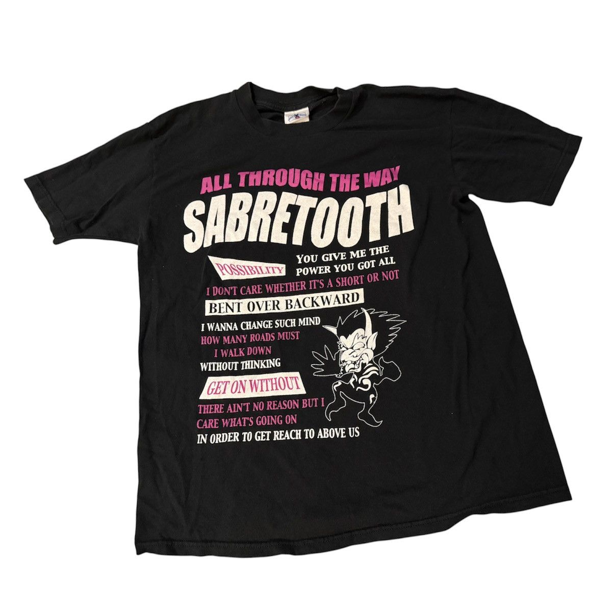 Japanese Brand Vintage 90s Punk Rock Sabretooth T Shirt Size US L / EU 52-54 / 3 - 1 Thumbnail