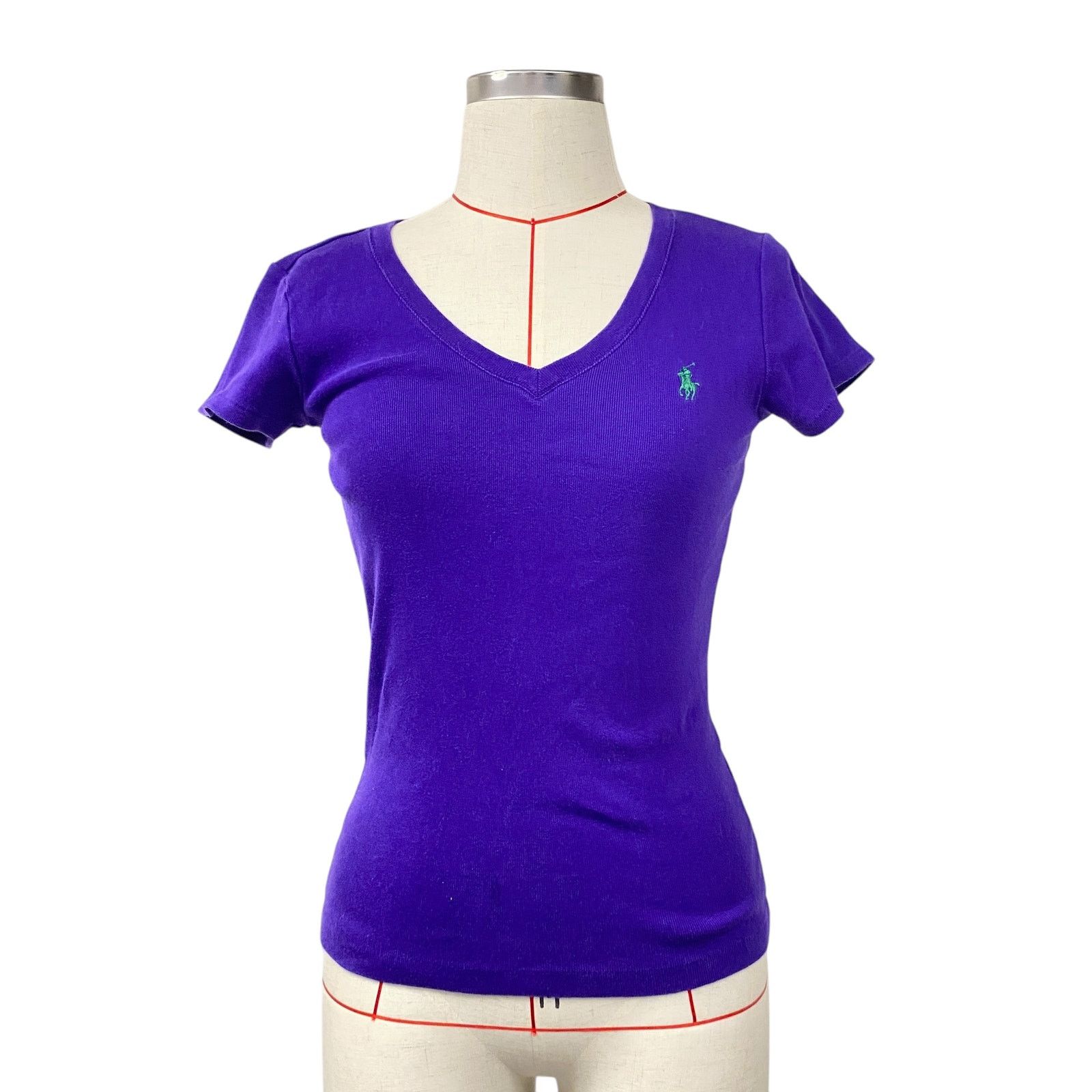 Ralph Lauren Blue Label Ralph Lauren Womens Size S Purple V Neck Blue Label T Shirt Size S / US 4 / IT 40 - 1 Thumbnail