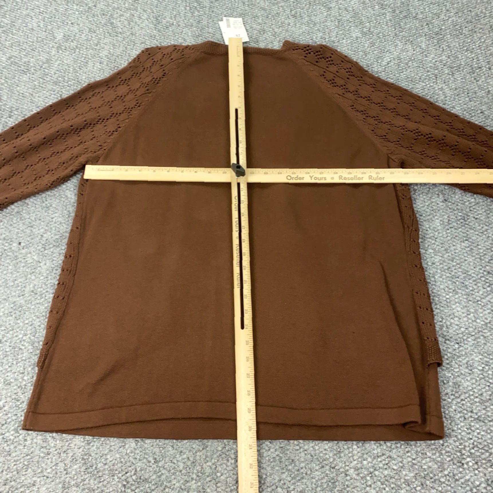 Vintage VINTAGE Maggie Barnes Womens Sweater Pullover 2X Brown Open-Knit 3/4 Sleeve Fall Winter Size XXL / US 16-18 / IT 52-54 - 6 Thumbnail