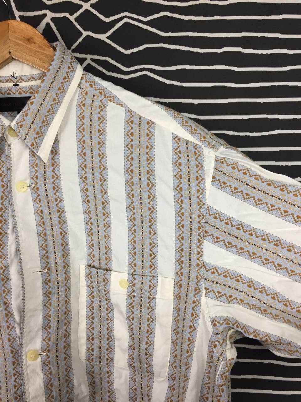 Other Vtg Christian Aujard Homme Aztec Motive Button Up Shirt Size US L / EU 52-54 / 3 - 5 Thumbnail