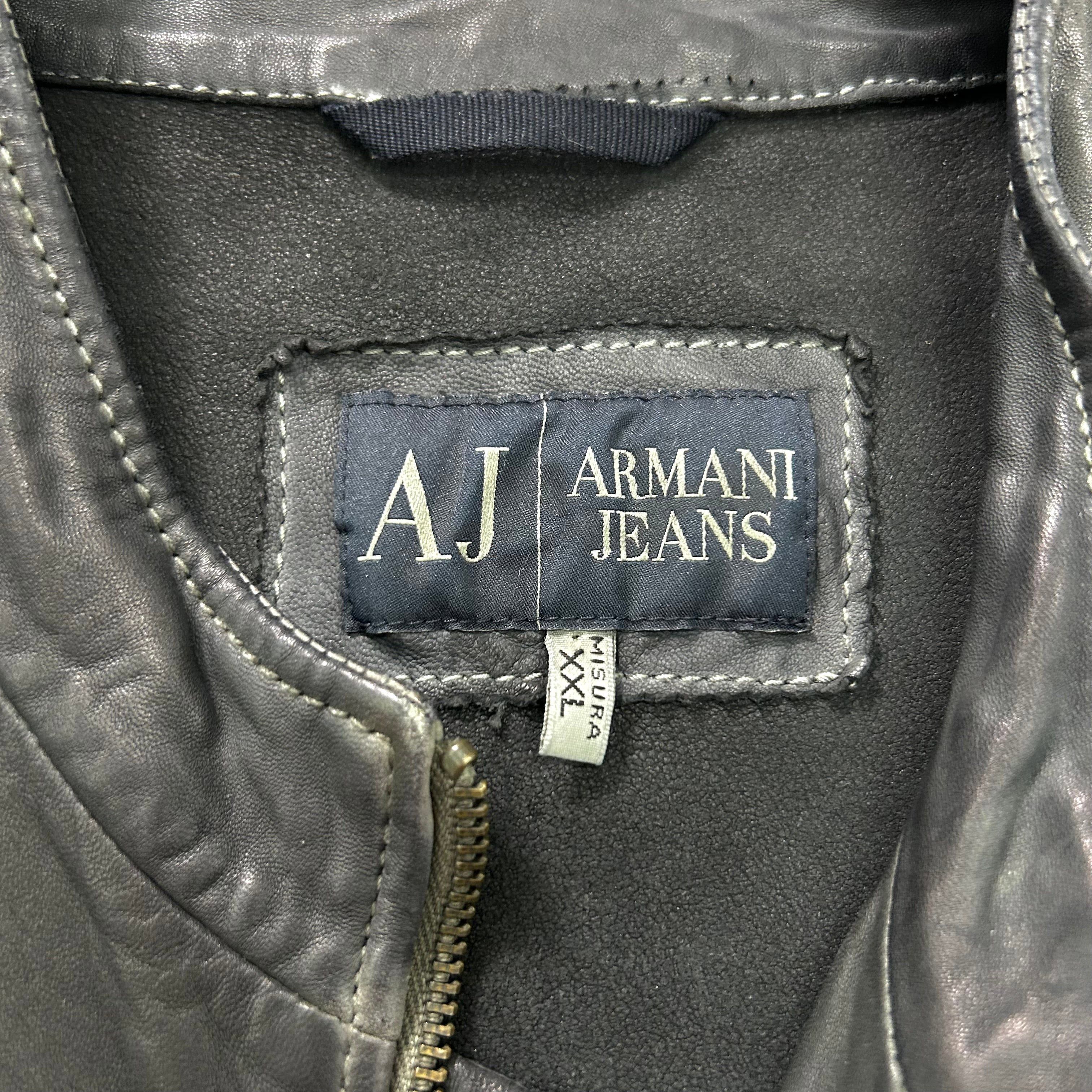Armani Armani Jeans 2000s Elegant Sport Ovine Leather Jacket Size US XL / EU 56 / 4 - 5 Thumbnail
