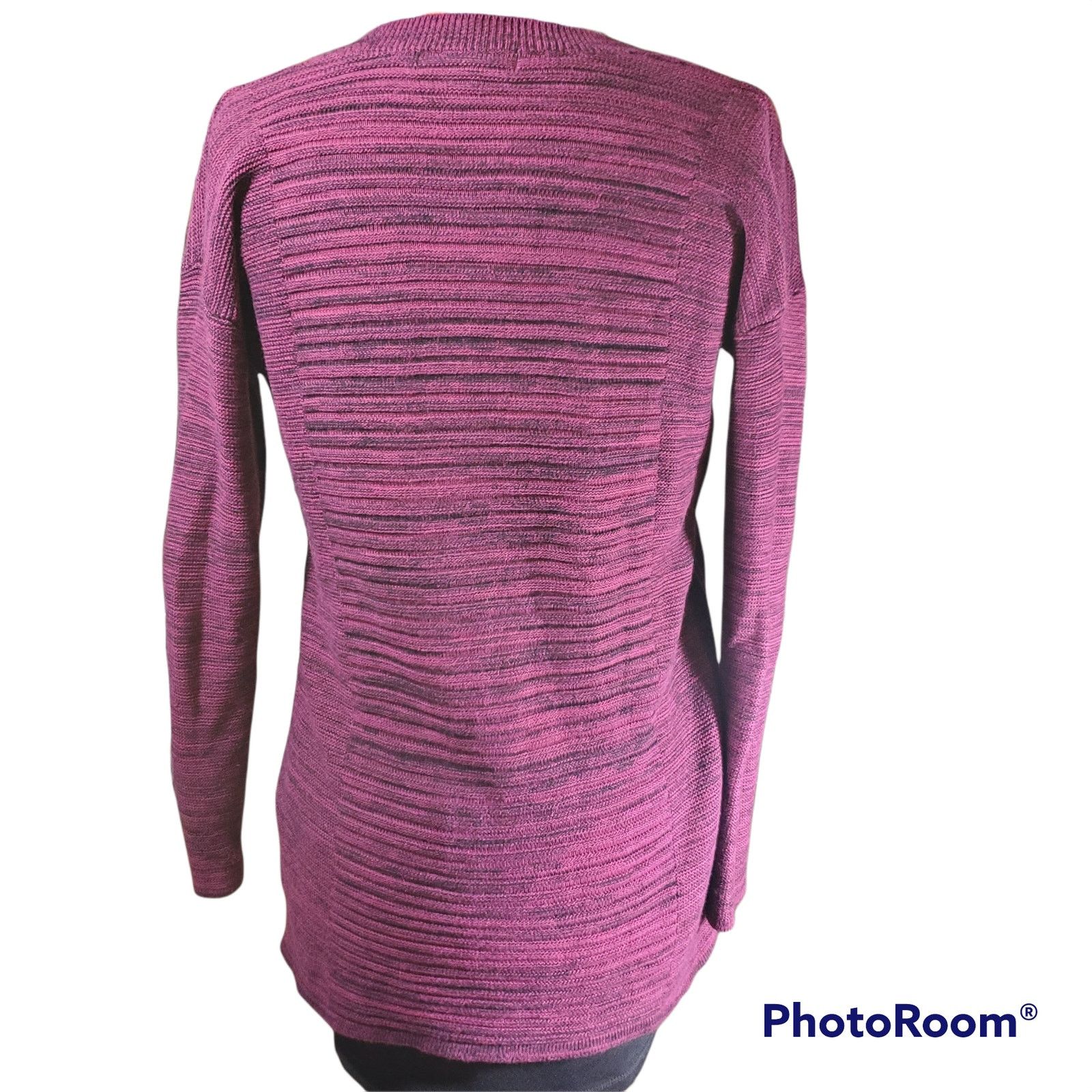 Other Ellen Tracy | Purple & Black Ribbed Sweater | Size Small Size S / US 4 / IT 40 - 3 Thumbnail