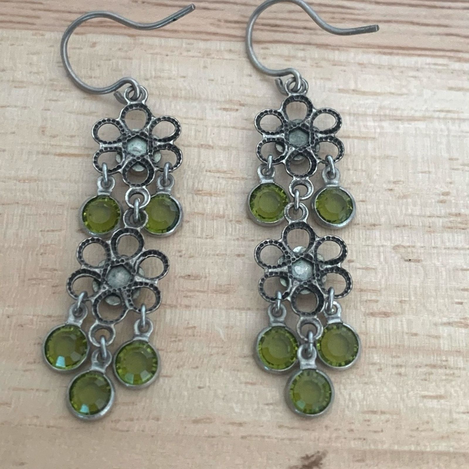Other Green Gem Dangle Earrings Size ONE SIZE - 6 Thumbnail