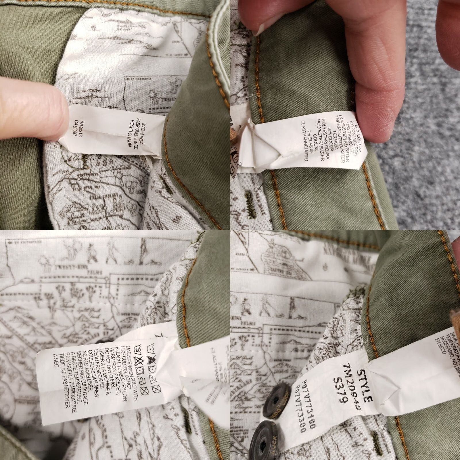 Lucky Brand Lucky Brand 110 Pants Mens 34x31 Green Skinny Chino Flat Front Stretch Trousers Size US 34 / EU 50 - 9 Thumbnail