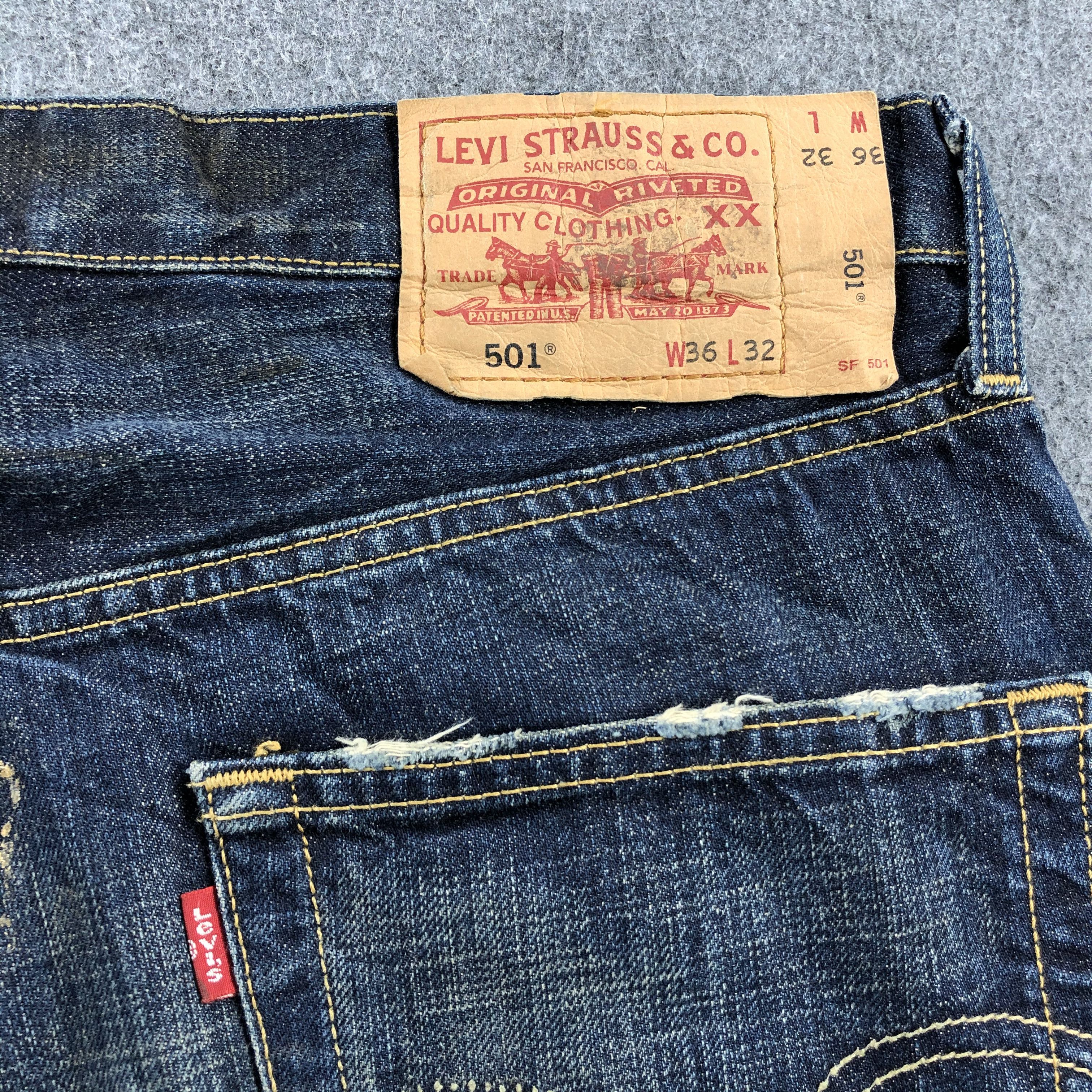Levi's Vintage Levi's 501 Jeans Dirty Wash Ripped Denim KJ369 Size US 36 / EU 52 - 5 Thumbnail