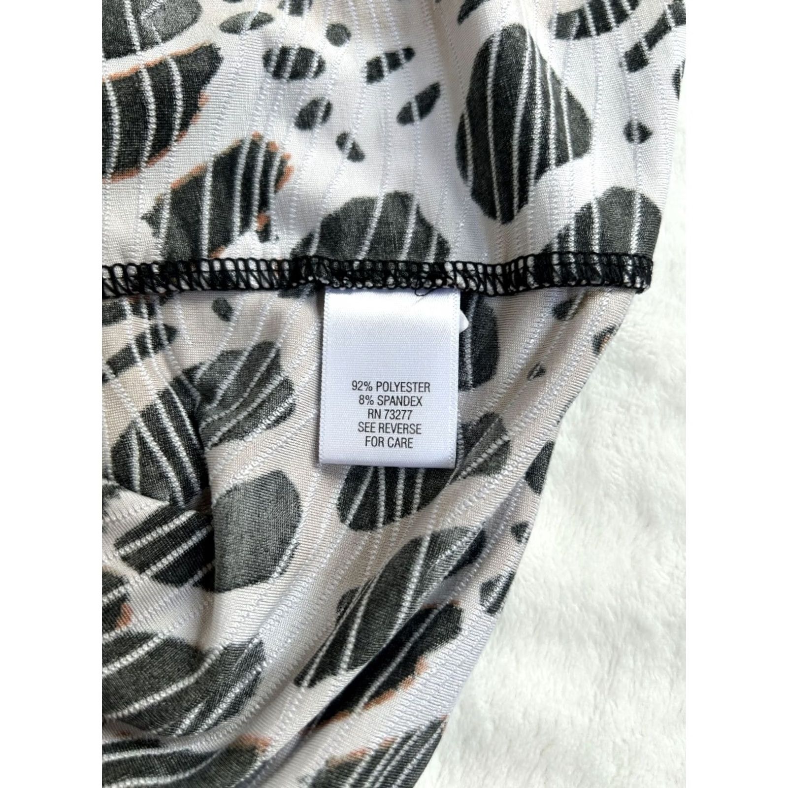 Vintage Dana Buchman Womens Mixed Animal Print 3/4 Sleeve Top XL Black Brown Stretch Size XL / US 12-14 / IT 48-50 - 5 Thumbnail