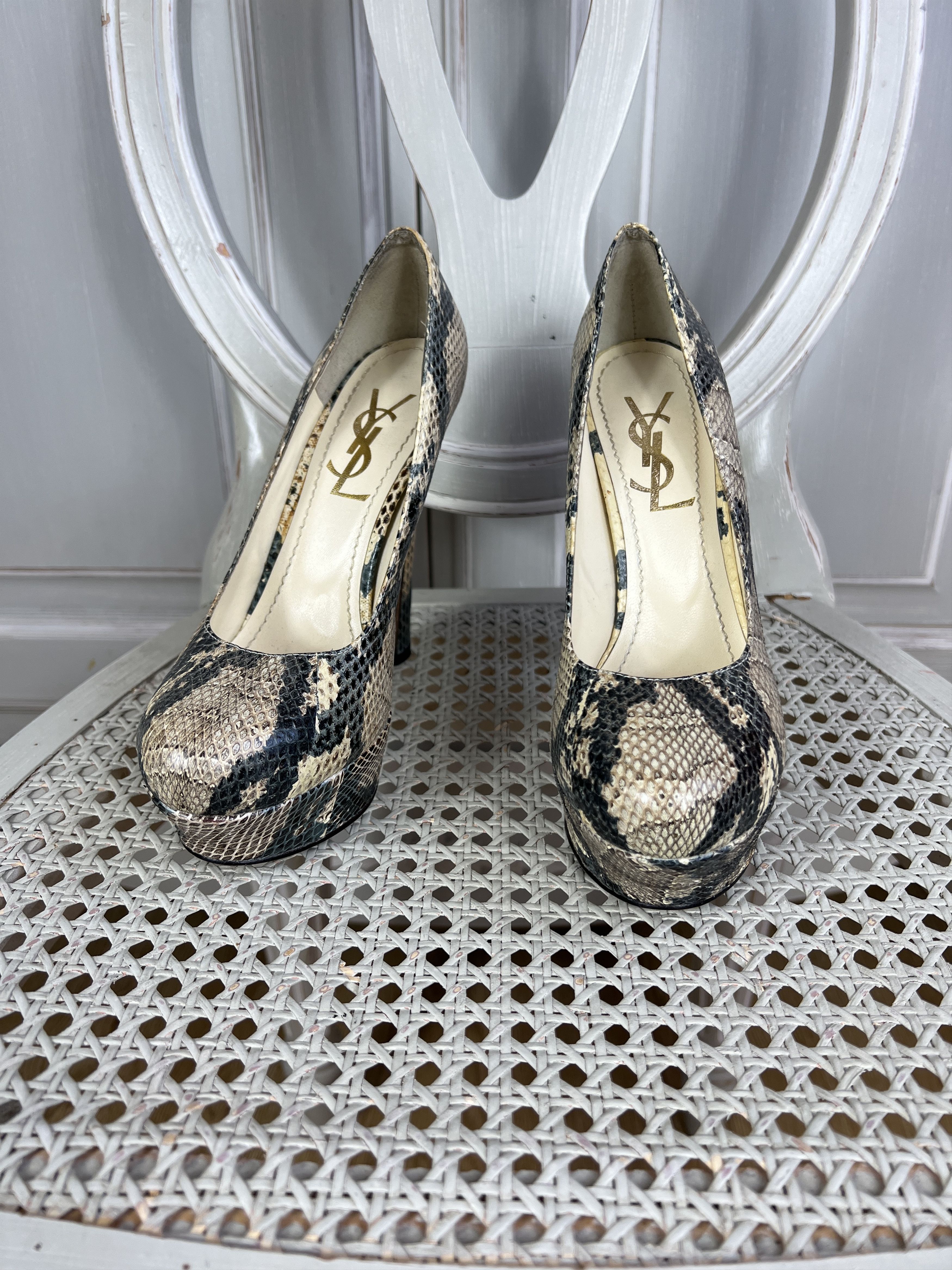 YSL HEELS SNAKE SKIN
