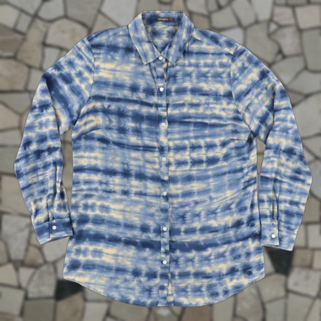 J.McLaughlin J. McLaughlin Tie-Dye Long Sleeve Button Up Shirt Blue Women's L Shirt Size L / US 10 / IT 46 - 1 Thumbnail
