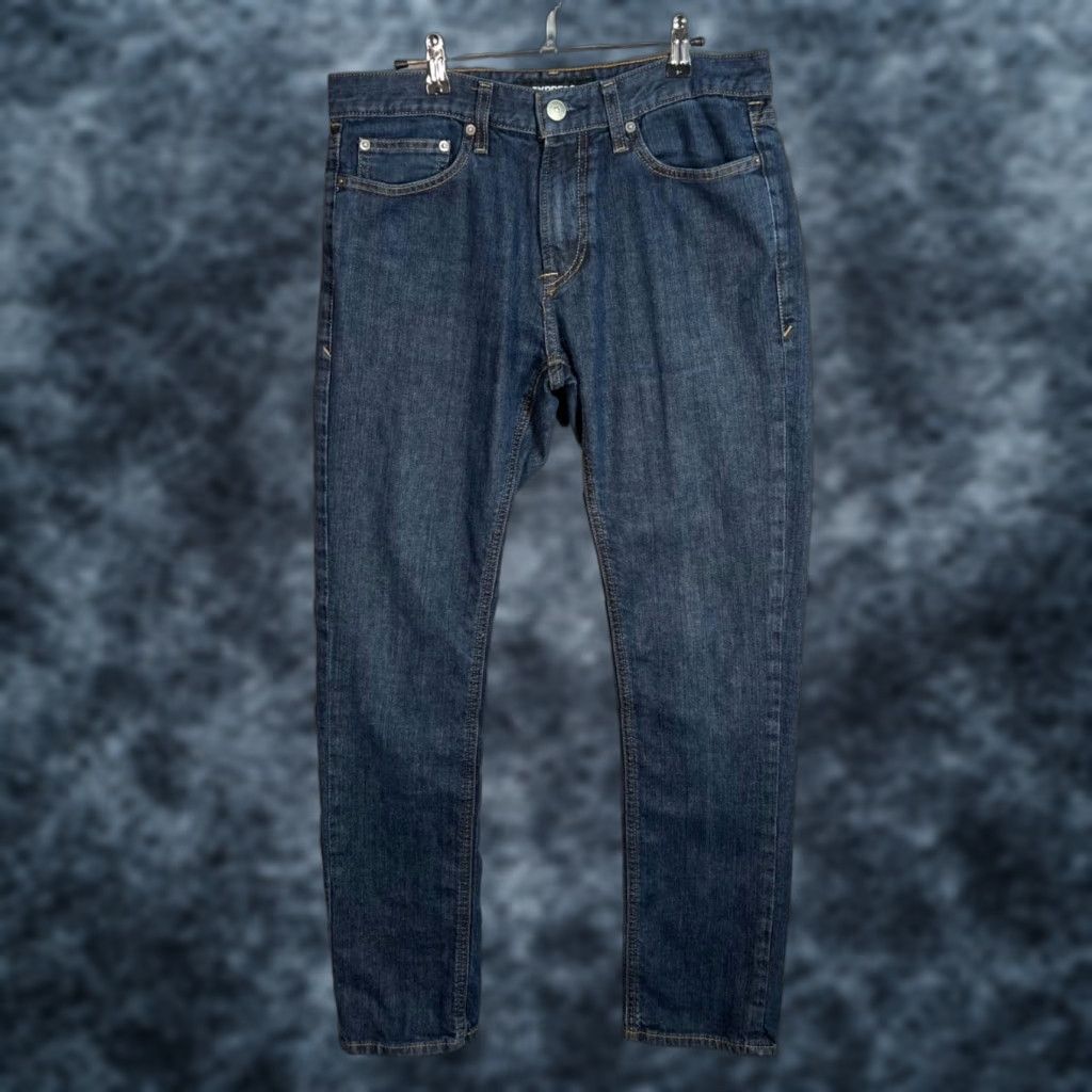 Express Express Jeans Mens Size 32 x 32 Blue Dark Wash Slim Stretch Denim Jeans 5-Pocket Straight Style Casual Regular Fit Size US 32 / EU 48 - 1 Thumbnail