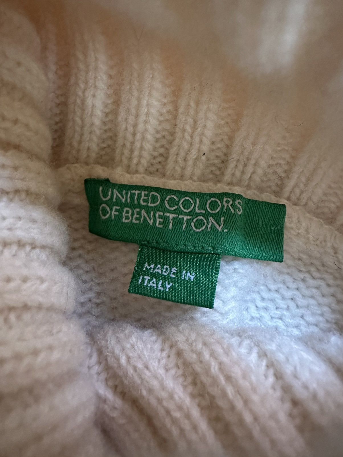 United Colors Of Benetton Benetton Snowflake Knit Turtleneck Sweater Cream S Size S / US 4 / IT 40 - 5 Thumbnail