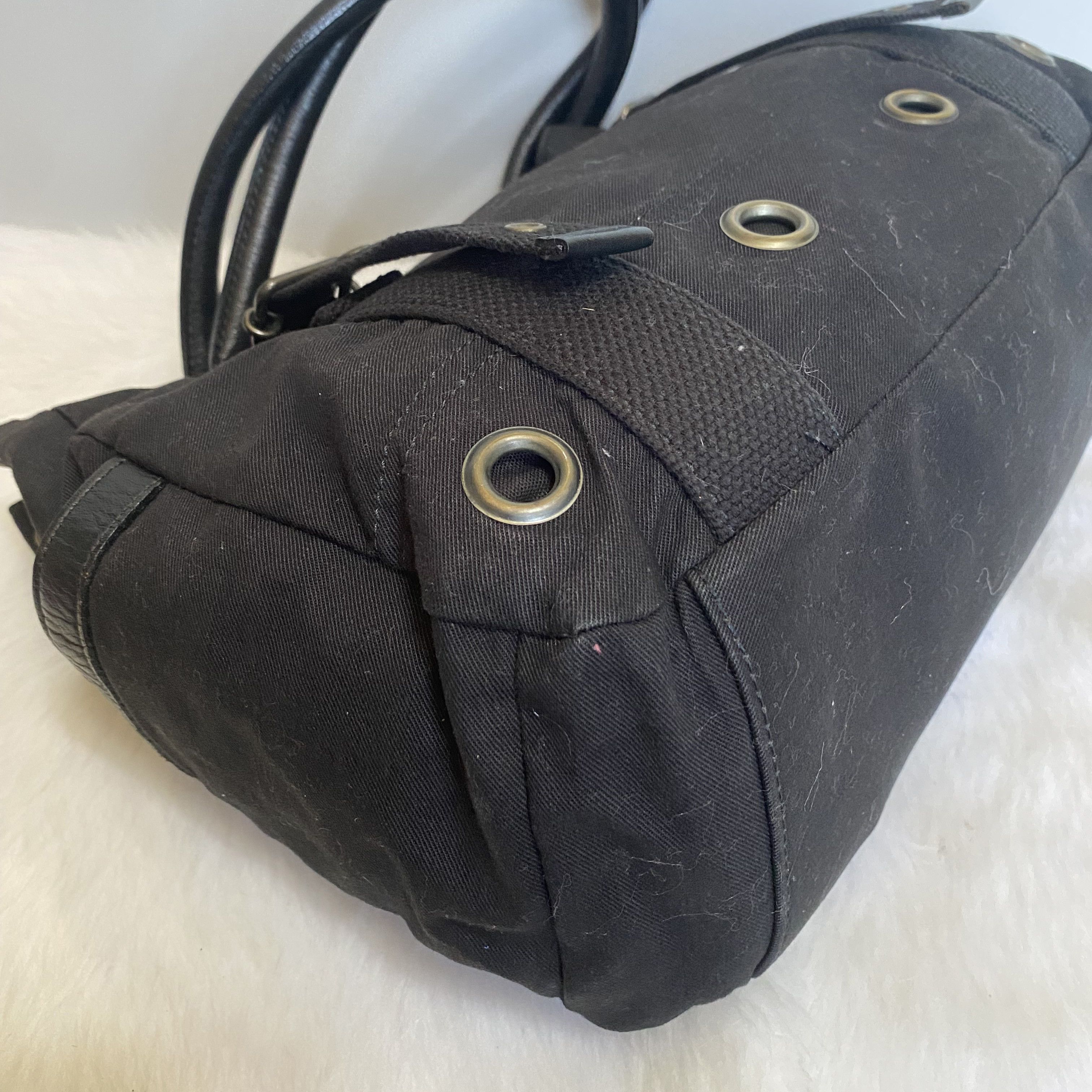 Burberry Blue Label Black Canvas Leather Tote Bag Size ONE SIZE - 7 Thumbnail
