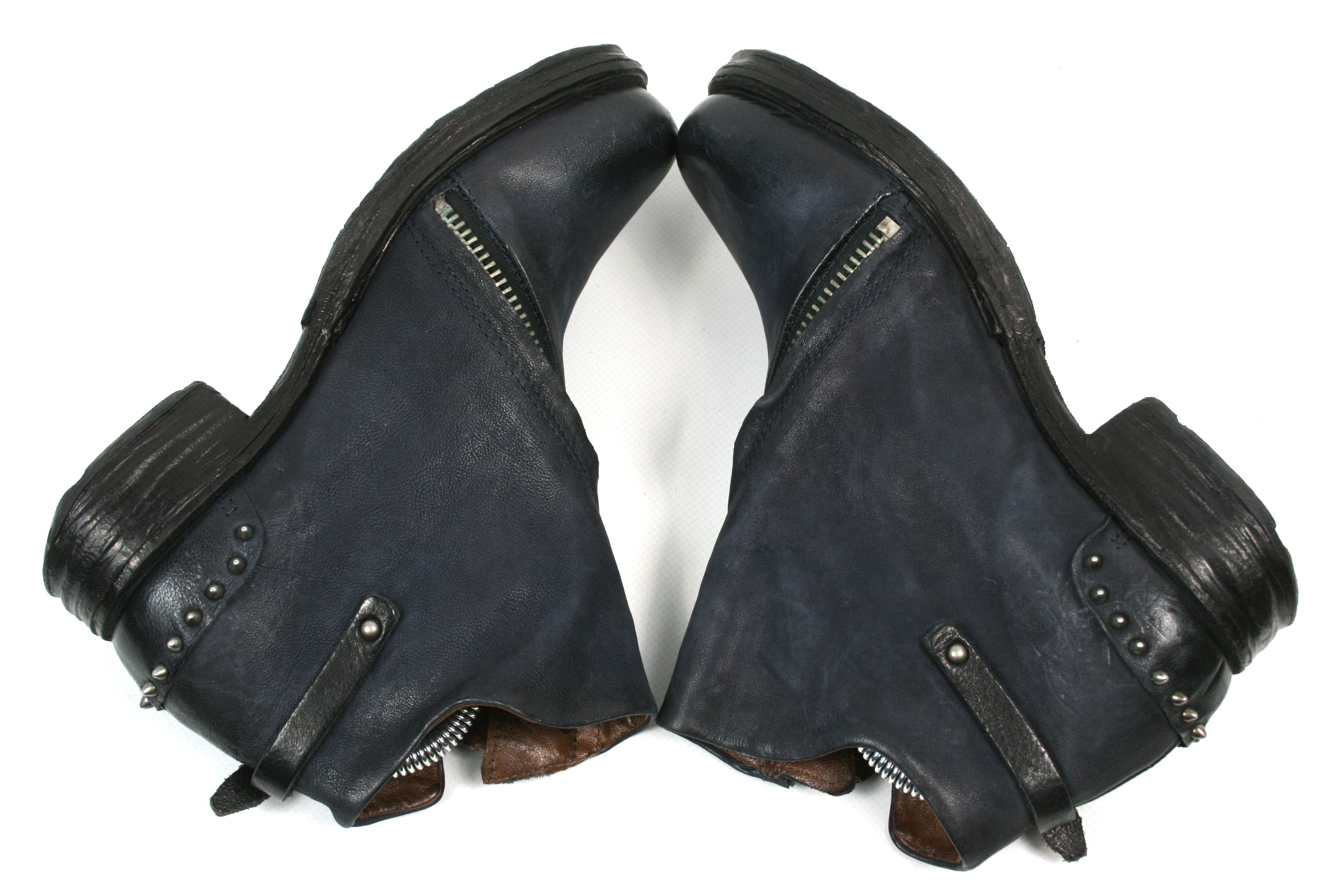 A.S.98 Zipped Front Grunge Biker Studded Boots Size US 7 / IT 37 - 9 Thumbnail