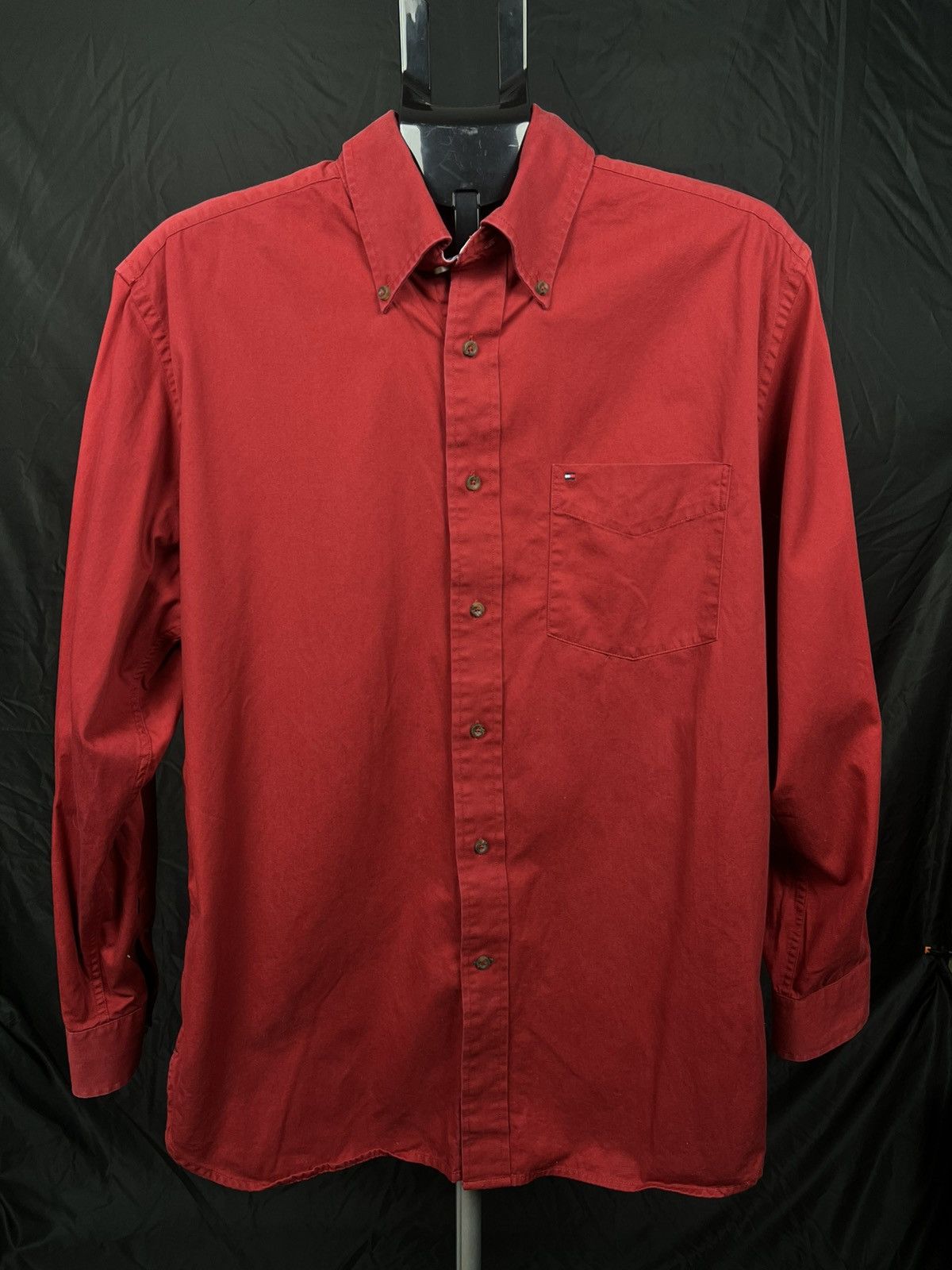 Tommy Hilfiger Tommy Hilfiger vintage red heavy shirt Size US L / EU 52-54 / 3 - 3 Thumbnail