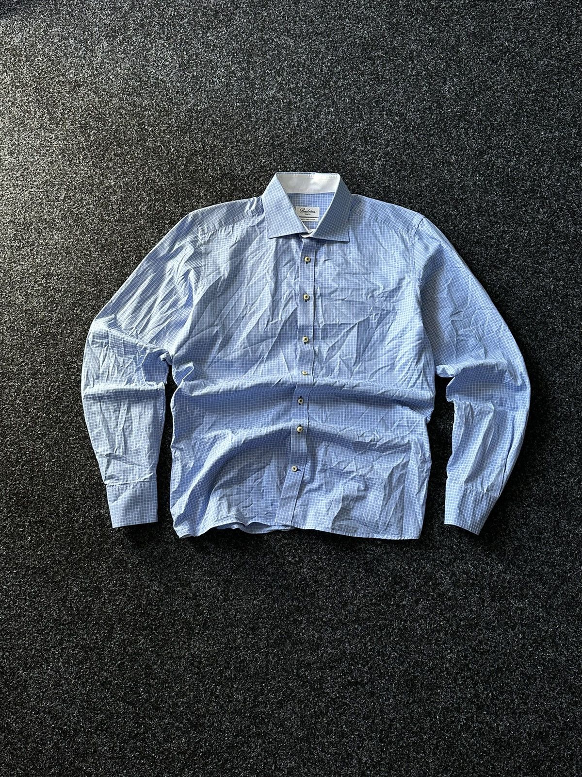 Designer × Strenstroms × Vintage Strenstroms Men 16 1/2 42 M Casual Shirt flannel white-blue Size US L / EU 52-54 / 3 - 1 Thumbnail