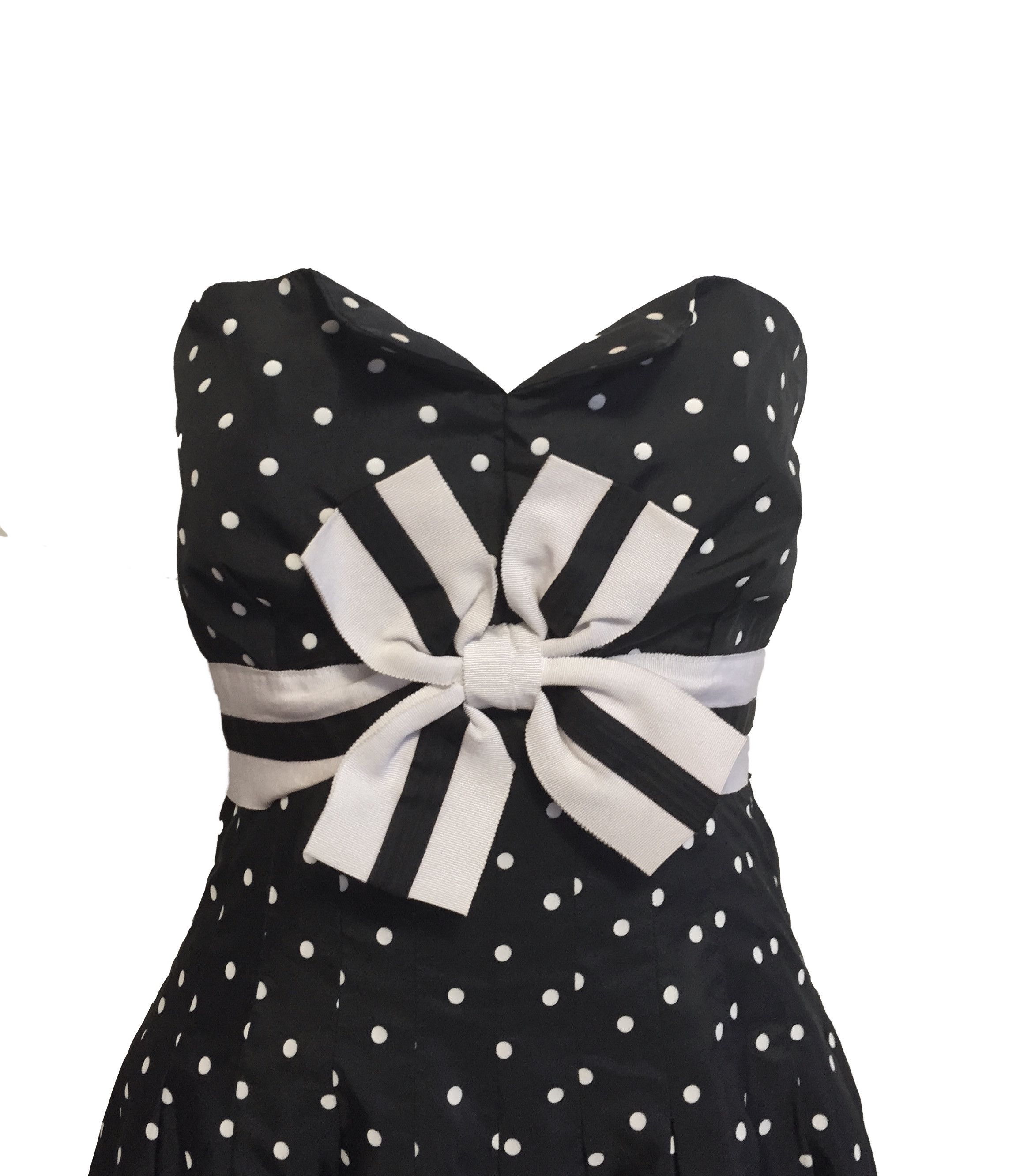 Other Vintage Victor Costa Polka Dot Cocktail Dress Size S / US 4 / IT 40 - 2 Thumbnail