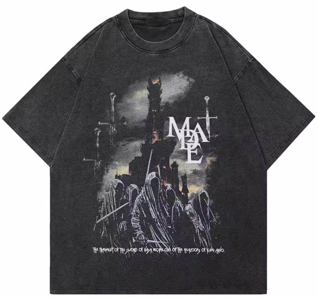 Japanese Brand Retro Washed T-shirt Scary Ghost Castle Size US L / EU 52-54 / 3 - 1 Thumbnail