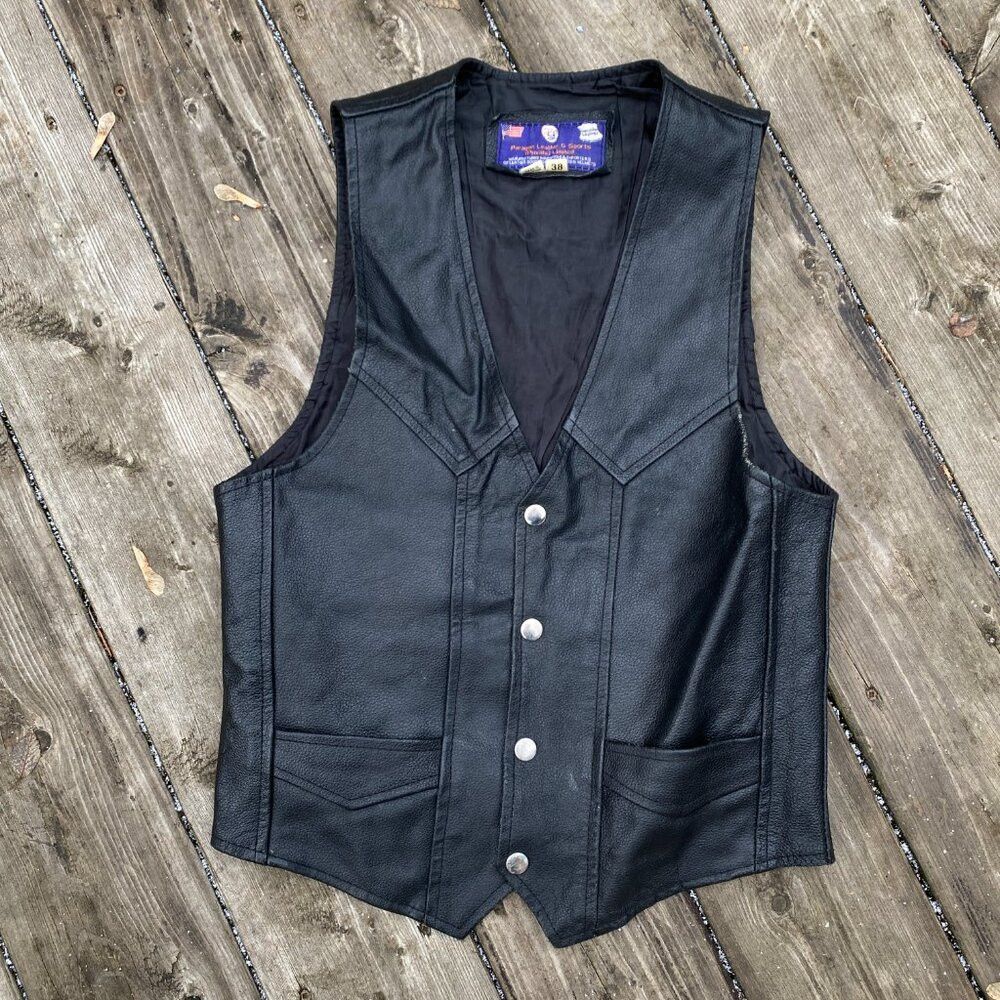 Other Vintage 1996 Paragon Genuine Leather Vest Jacket Size 38 Bl Size US M / EU 48-50 / 2 - 3 Thumbnail