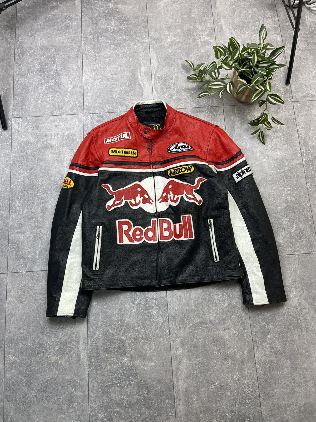 Vintage Red Bull Sponsored Racing Leather Jacket Size XXL Men’s Size US XXL / EU 58 / 5 - 2 Thumbnail