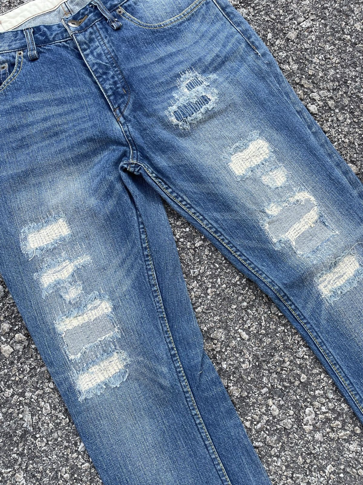 Japanese Brand Japanese Brand Distressed Punk Style Denim Size US 31 - 4 Thumbnail