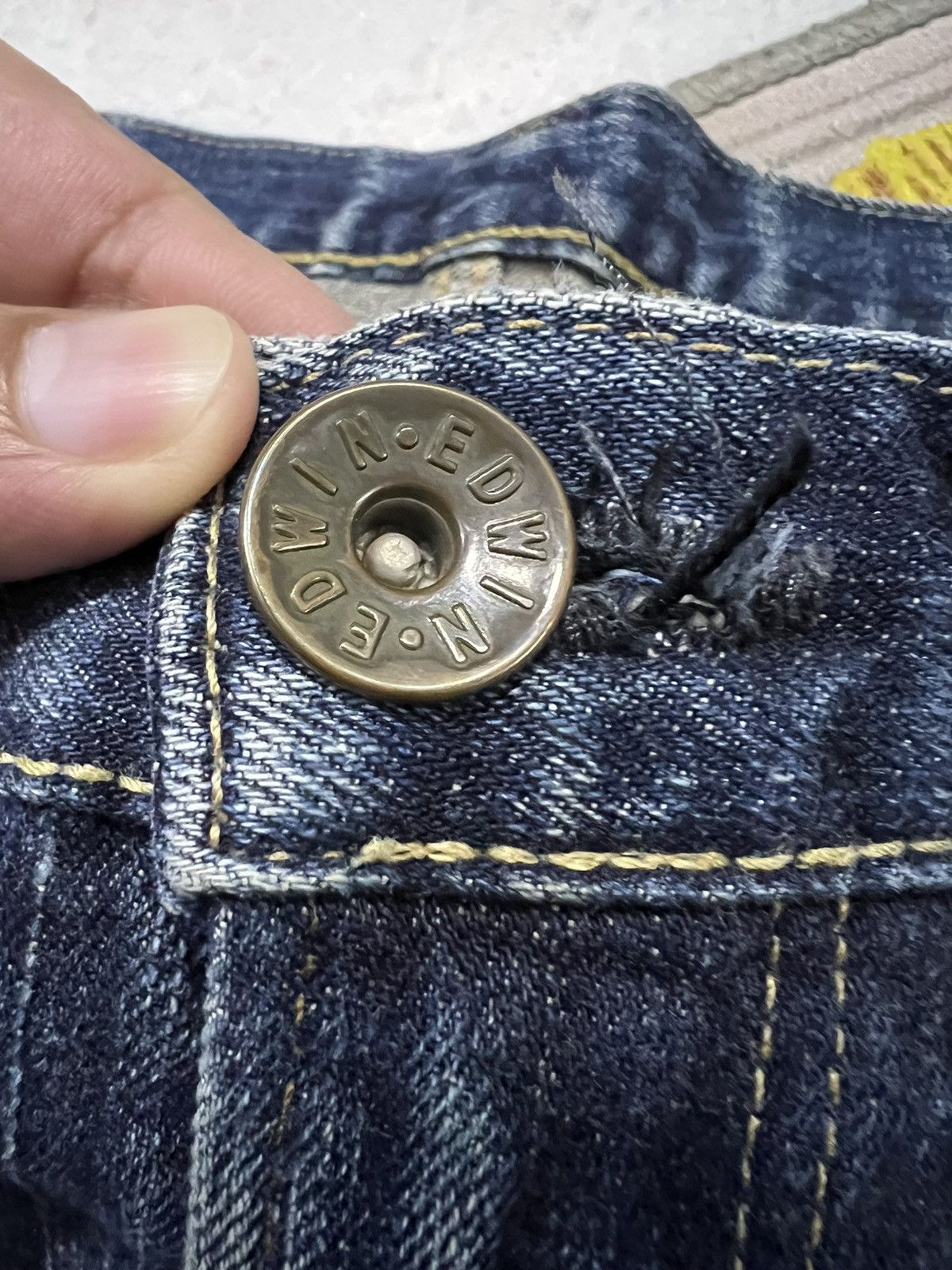 Edwin × Japanese Brand EDWIN 505zx SELVEDGE BUCKLE BACK DISTRESSED DENIM Size US 30 / EU 46 - 10 Thumbnail