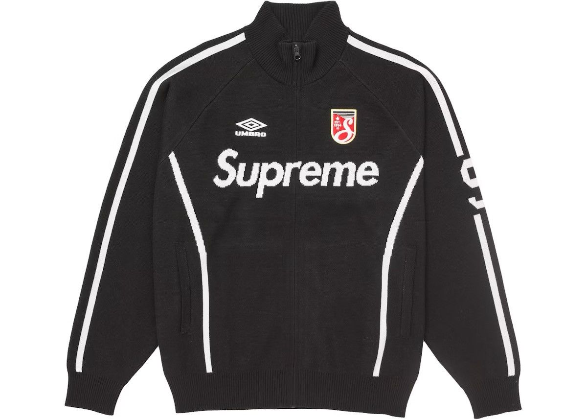 Supreme × Vintage Supreme Umbro Zip Up Sweater Red | Grailed