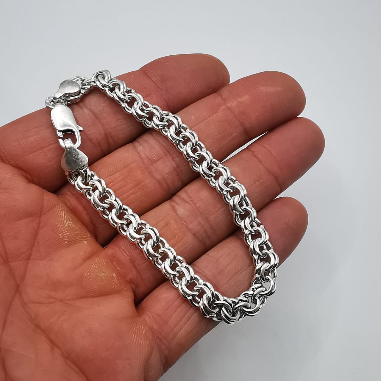Sterling Silver Vintage Bracelet 925 Sterling Silver, Handmade 19,56g Size ONE SIZE - 6 Thumbnail