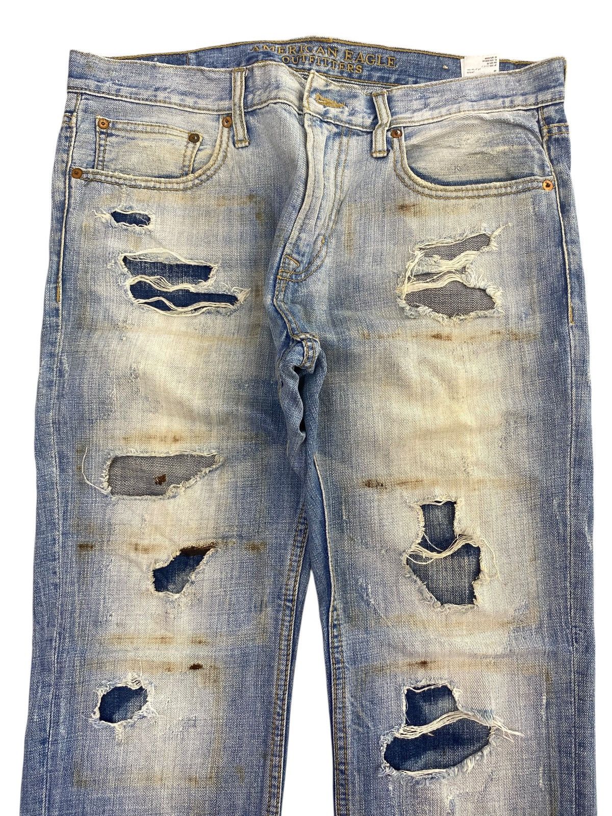 American Eagle Outfitters American Eagle Outfitters Ripped Patchwork Style Loose Jeans Size US 34 / EU 50 - 2 Thumbnail