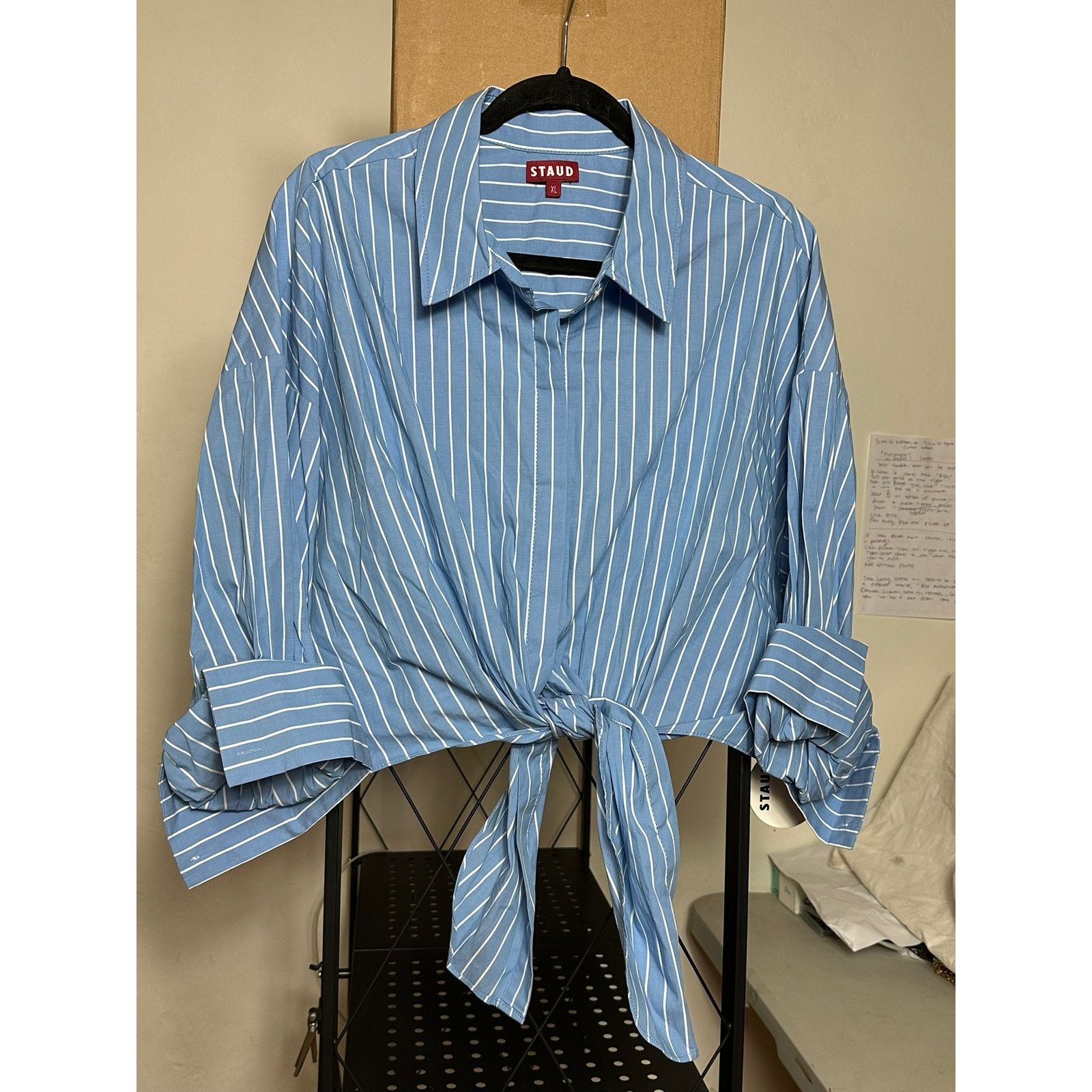 Staud STAUD Lisa Top Azure Pinstripe XL Size XL / US 12-14 / IT 48-50 - 1 Thumbnail