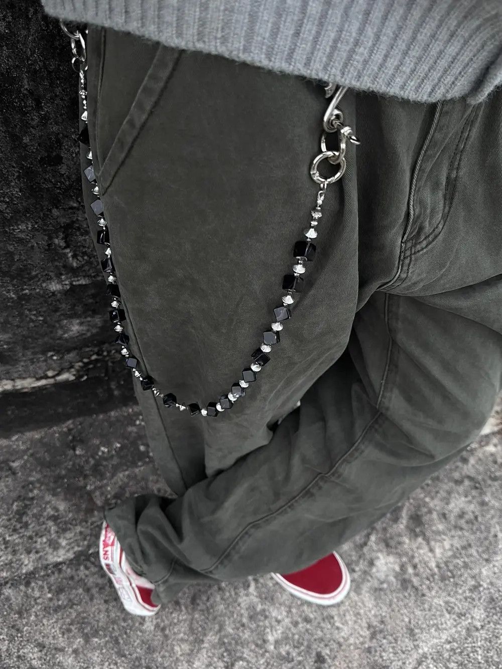 Jewelry Gothic Black Stone Pants Chain Waist Size ONE SIZE - 2 Thumbnail