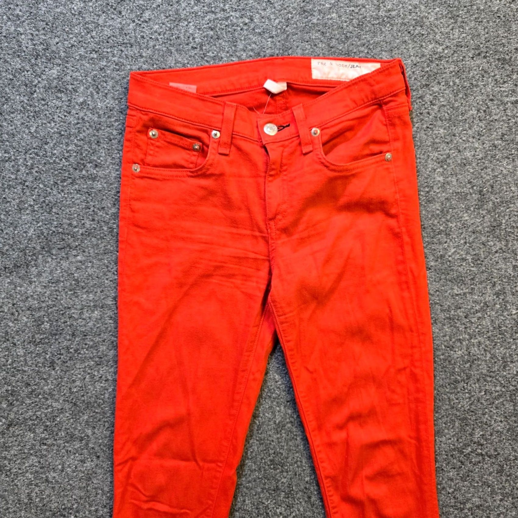 Rag & Bone Rag Bone Jeans Womens Size 24 Orange Side Zipper Stretch Cropped Casual Capsule Denim 5-Pocket Regular Rise Jeans Womens Size 42" / US 20 - 2 Thumbnail