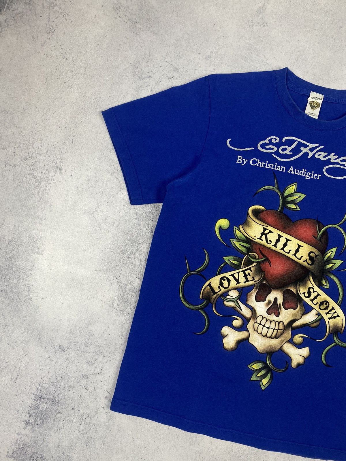 Christian Audigier Vintage Ed Hardy Christian Audigier love kills slow Tee Size US L / EU 52-54 / 3 - 3 Thumbnail