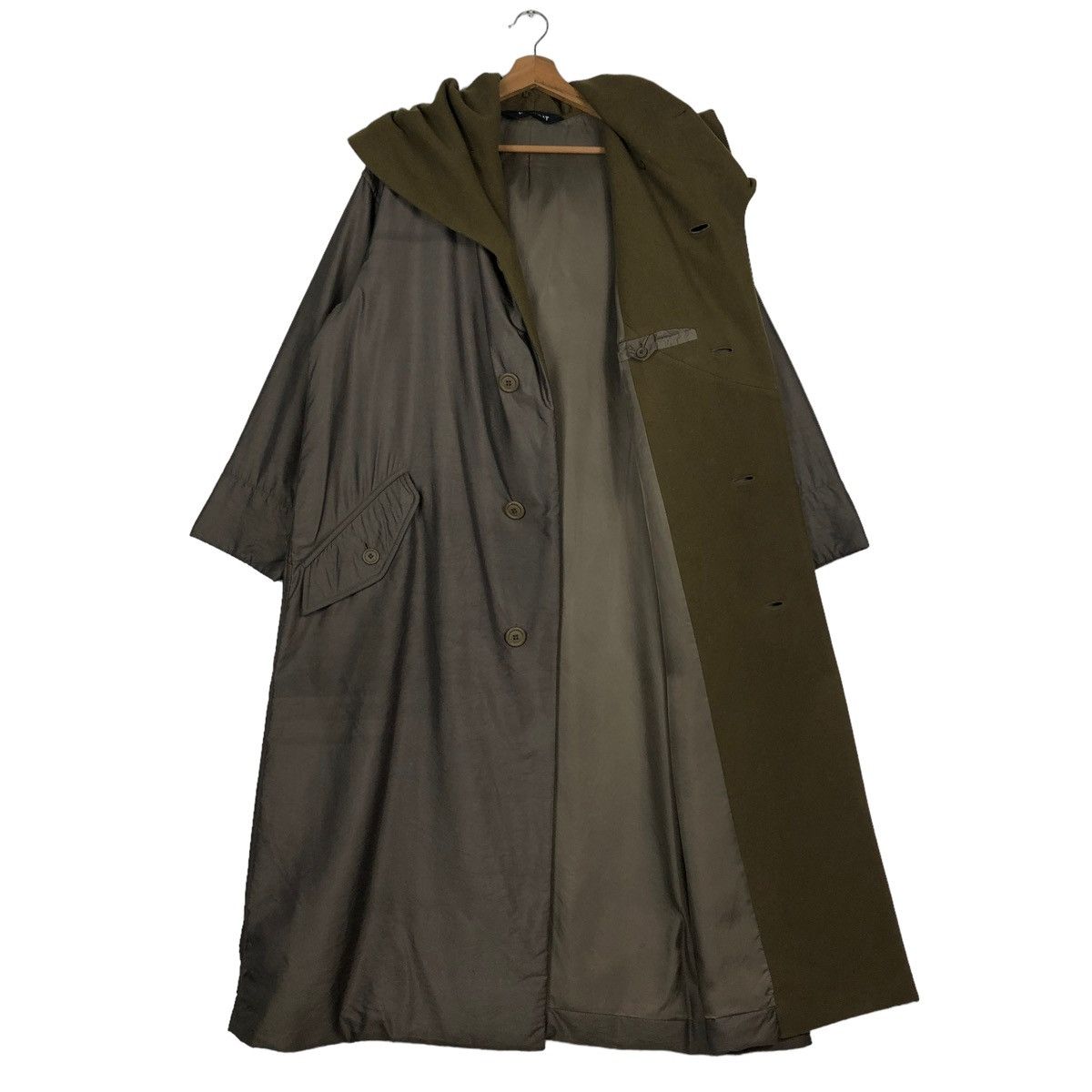 Issey Miyake 🔥VINTAGE WINDCOAT ISSEY MIYAKE LONG JACKET DOUBLE BREAST Size US M / EU 48-50 / 2 - 16 Thumbnail
