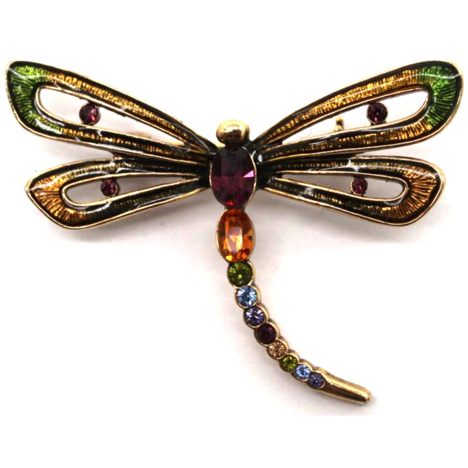 Monet Monet Multi Colored Rhinestones Dragonfly Brooch • Enamel Size ONE SIZE - 1 Thumbnail
