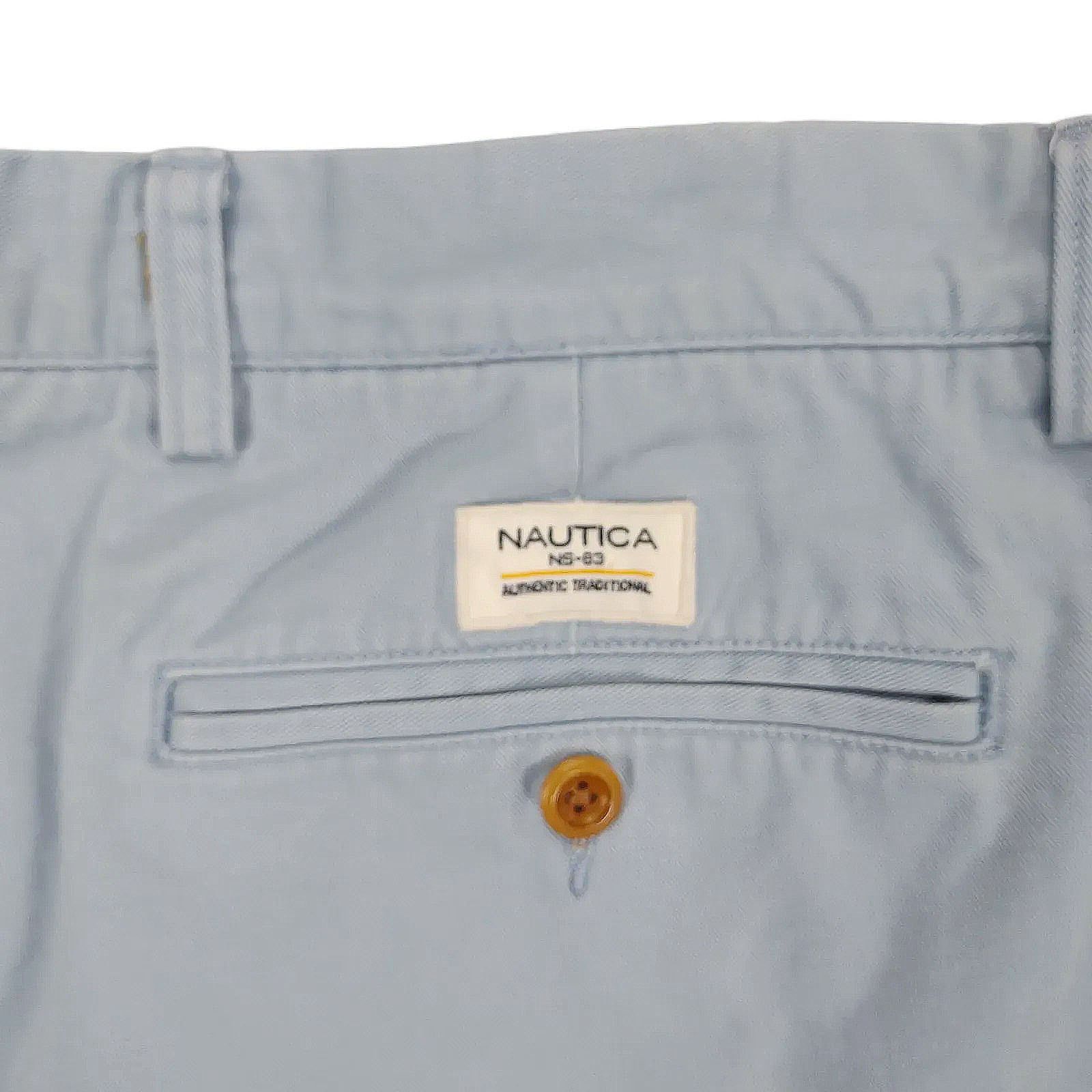 Nautica Nautica Clipper Men's Relaxed Fit Light Blue Chino Shorts Size US 36 / EU 52 - 6 Thumbnail