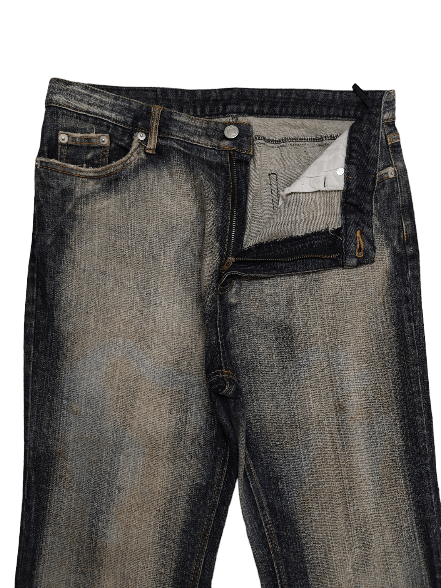 If Six Was Nine × Le Grande Bleu (L.G.B.) × Tornado Mart Flare Jeans Jouer Aur Faded Wash Denim Bootcut Y2k Size US 32 / EU 48 - 10 Thumbnail