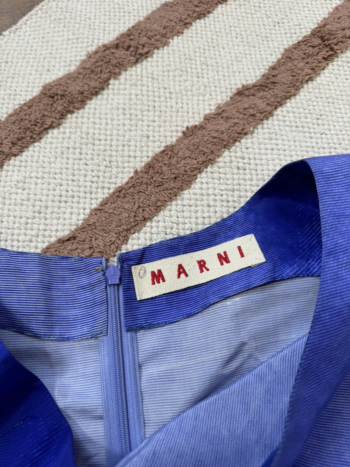 Marni VINTAGE MARNI BLUE NYLON/SILK DRESS Size M / US 6-8 / IT 42-44 - 3 Thumbnail