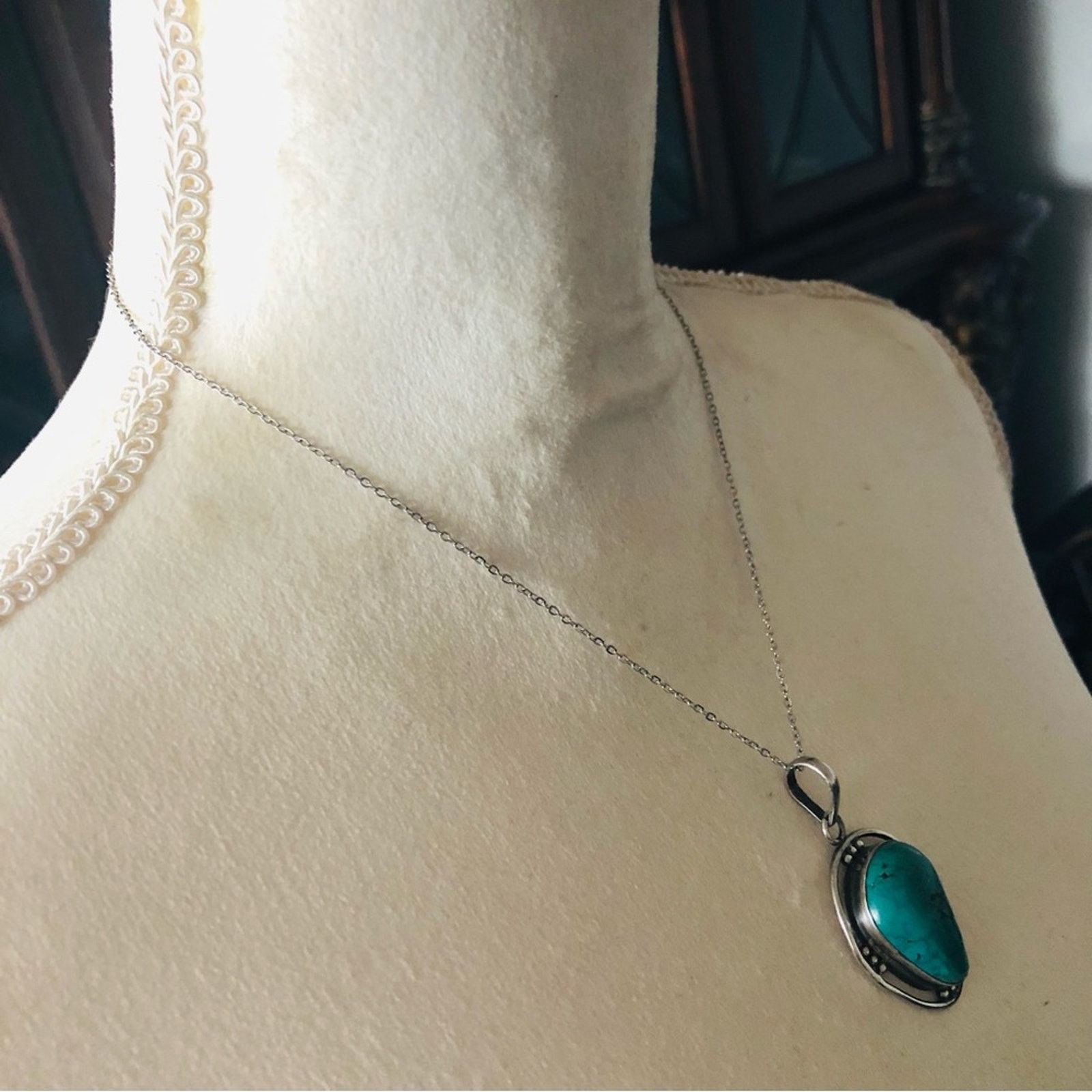 Vintage Vintage Native American Navajo MD 925 turquoise pendant Size ONE SIZE - 12 Thumbnail