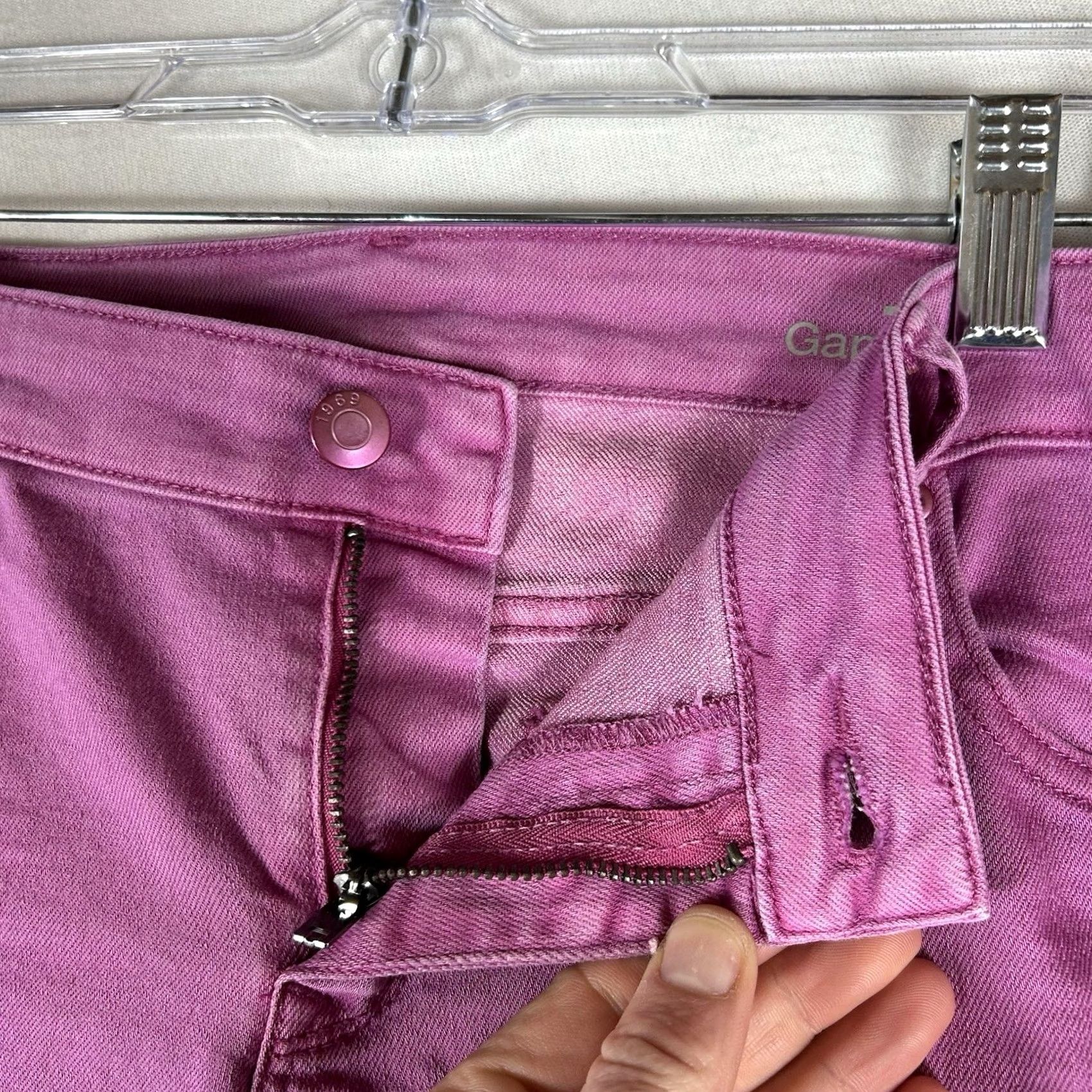 Gap Gap 1969 Always Skinny Jeans Womens 33/16R Pink Denim Mid Rise 5-Pocket Casual Distressed No Vintage No N/A Size 24" / US 00 / IT 34 - 5 Thumbnail