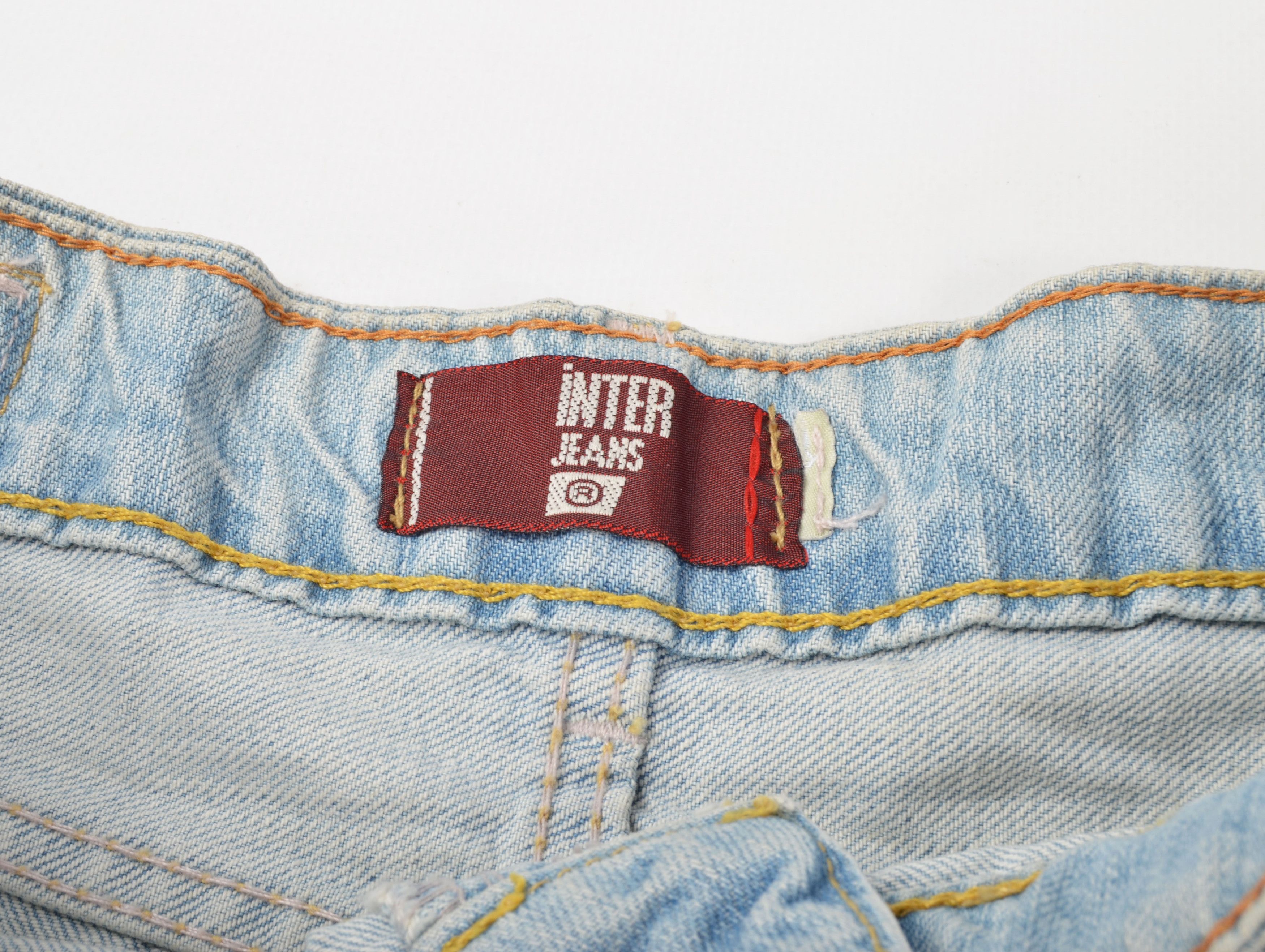 Other Vintage Inter Jeans Y2K Denim Embroidered Hot Mini Skirt Size 32" / US 10 / IT 46 - 6 Thumbnail