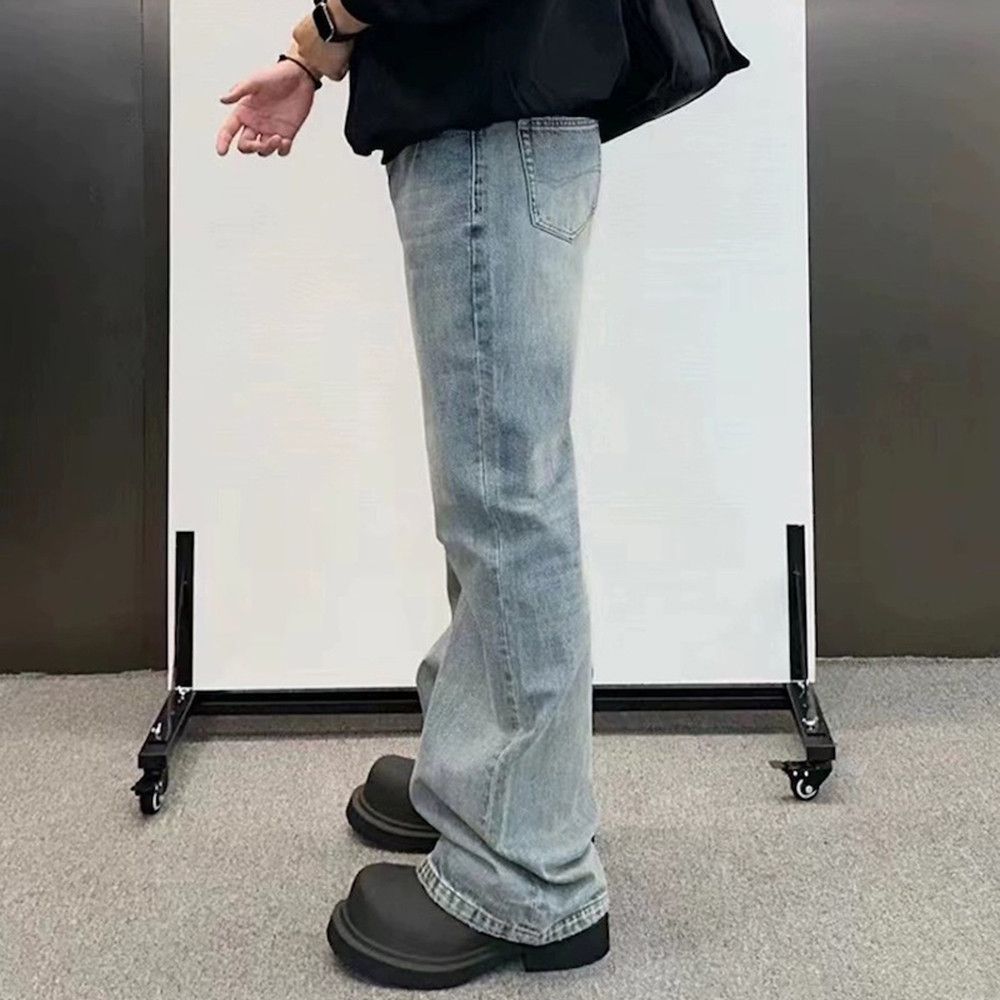 Japanese Brand × Jean Vintage Washed Blue Solid Boot Cut Size US 33 - 4 Thumbnail