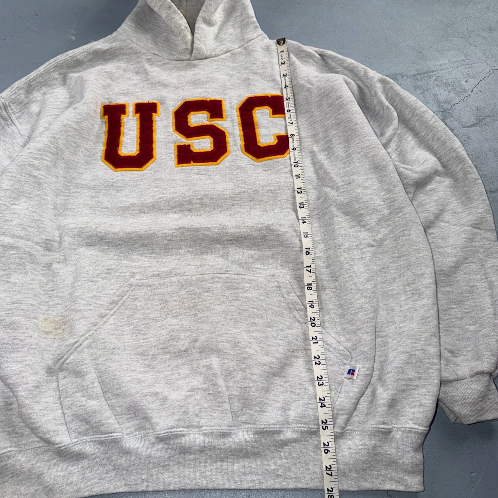Russell Athletic VTG Russell Athletic USC Hoodie Sweatshirt 2XL Gray Cotton Fleece Crew Neck Long Sleeve Graphic Print Men College Trojans USA 80s 90s Vintage Size US XXL / EU 58 / 5 - 4 Thumbnail